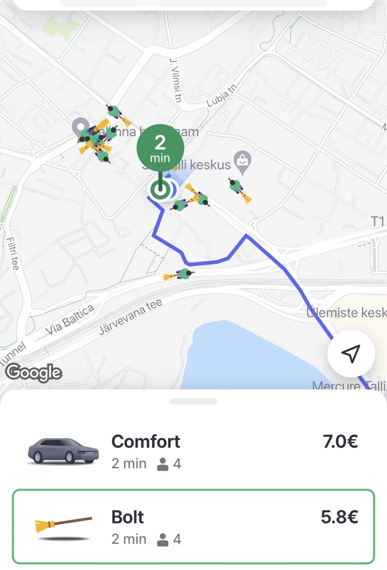 Скриншот приложения Bolt.