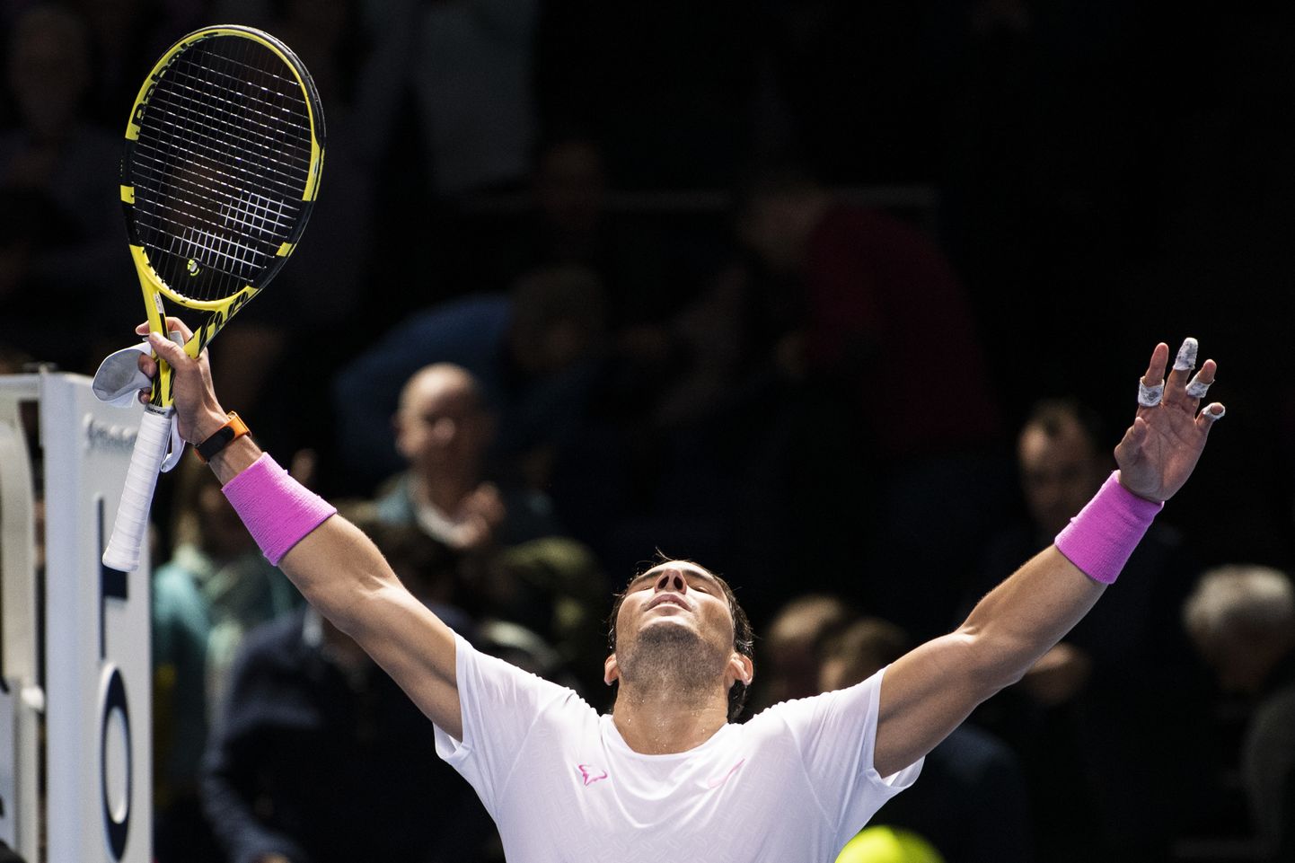 Rafael Nadal tänast võitu tähistamas