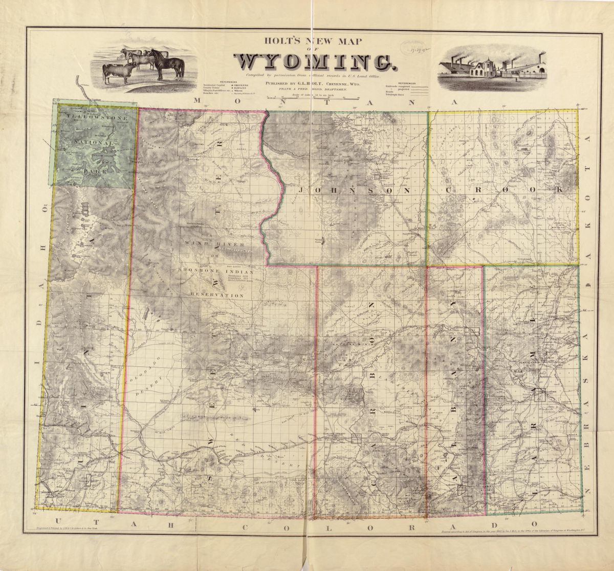 Holt's new map of Wyoming
