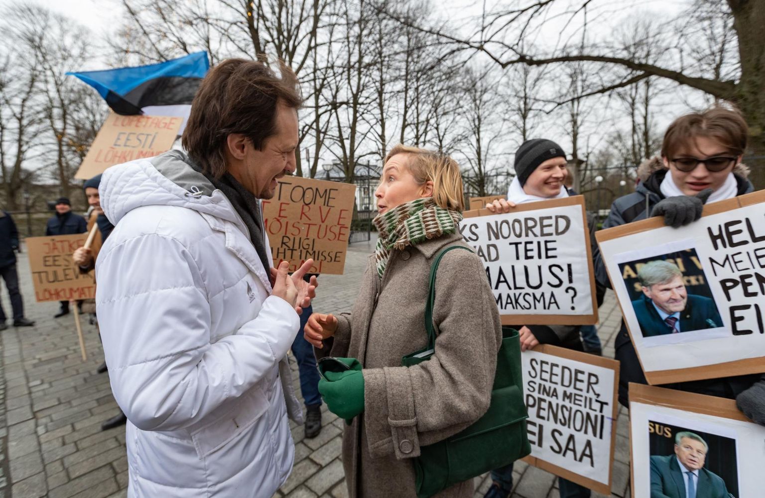 Sotside esimees Indrek Saar ja Eesti 200 juht Kristina Kallas. Samal ajal kui sotsid on kindlas langustrendis, on ootamatult pildile pääsenud Eesti 200.