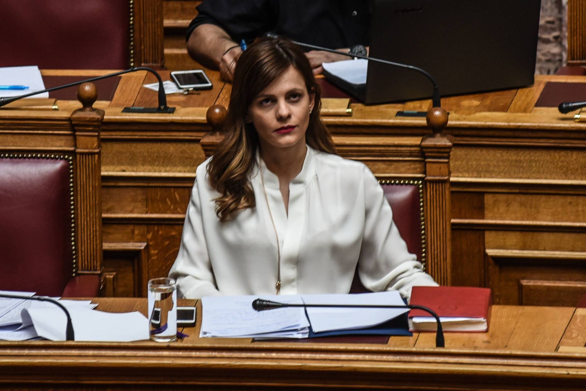 Kreeka tööminister Effi Achtsioglou parlamendiistungil