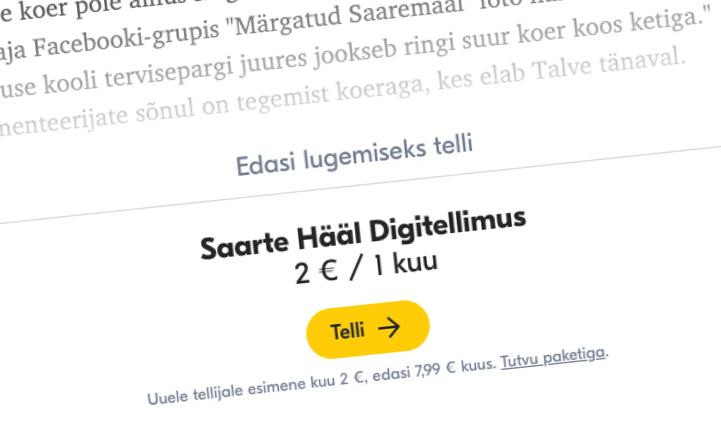 Saarte Hääle veebis võib esineda häireid.