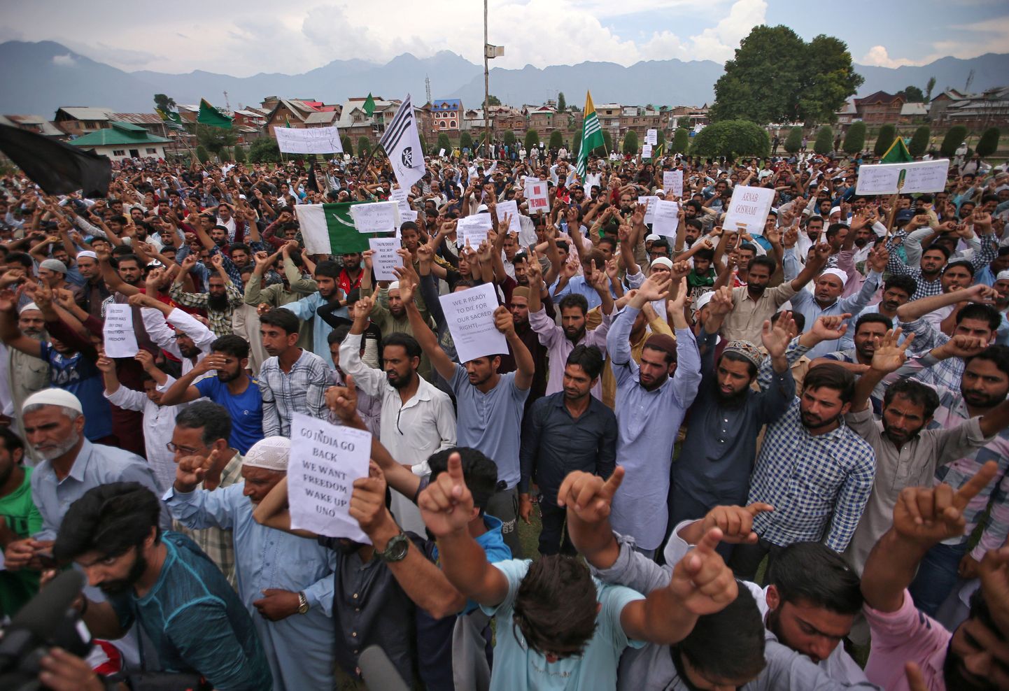 Valitsusvastane meeleavaldus India kontrolli all oleva Kashmiri keskuses Srinagaris.