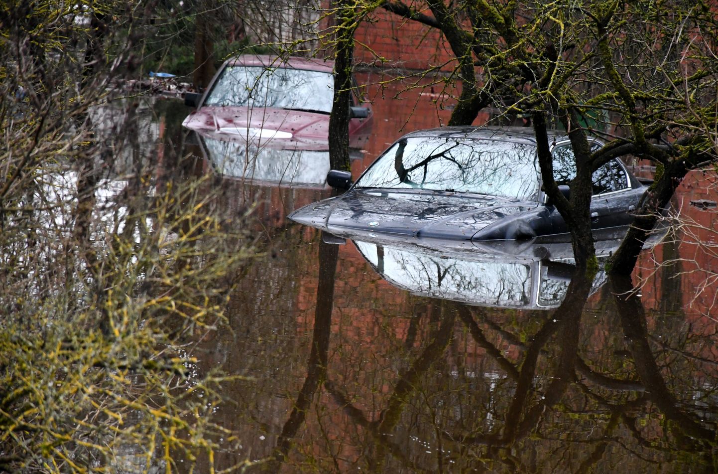 Üleujutus Jēkabpilsis, kus Daugava veetase tõusis 14. jaanuaril 2023. aastal ligi kümme meetrit.