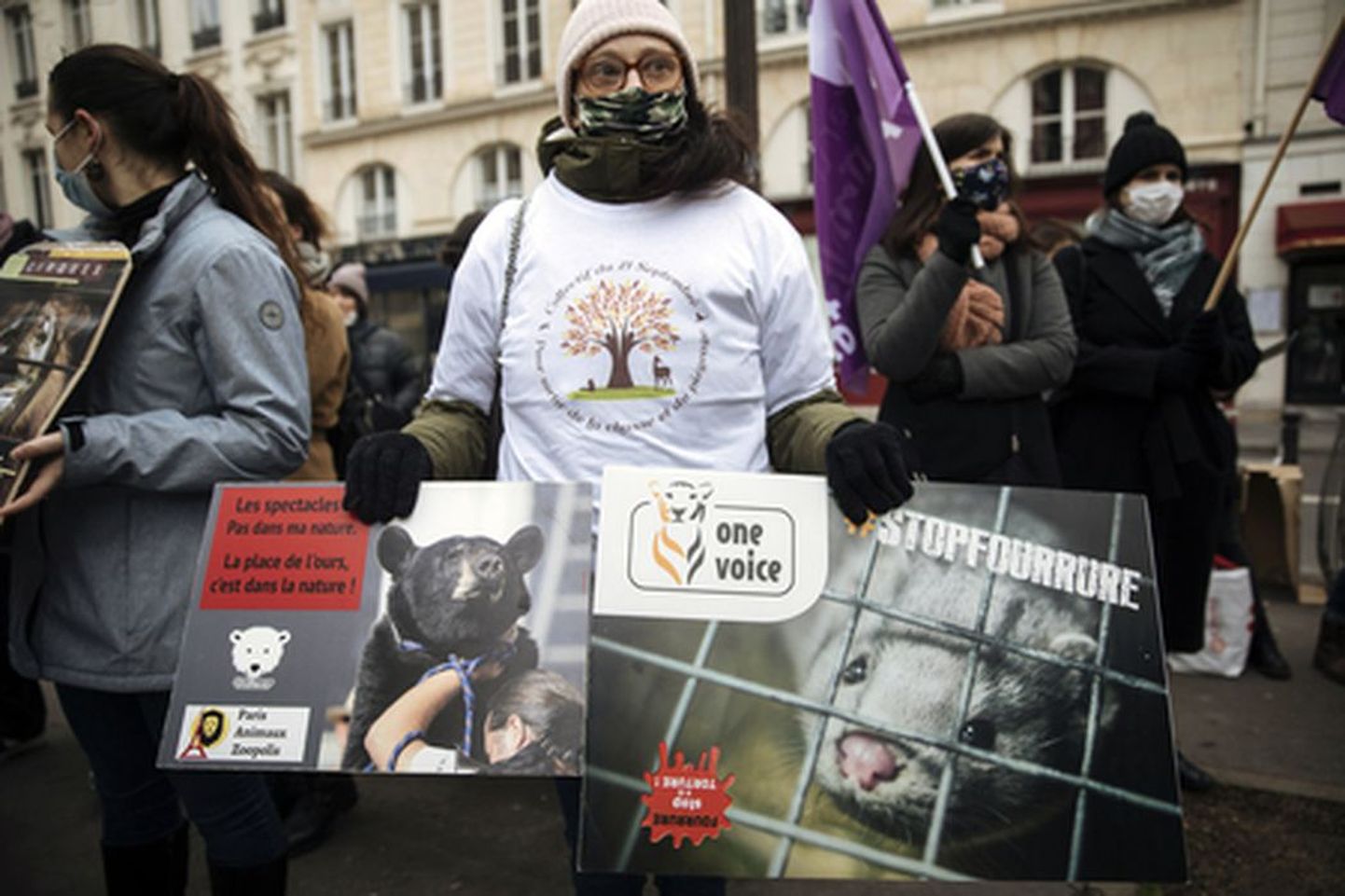 Loomakaitsjate protest Prantsusmaal.