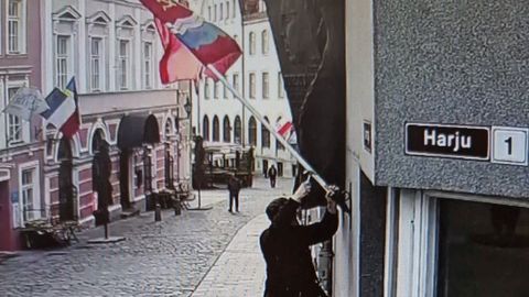 ФОТО ⟩ Депутат парламента участвовал в поднятии флага Эстонской ССР
