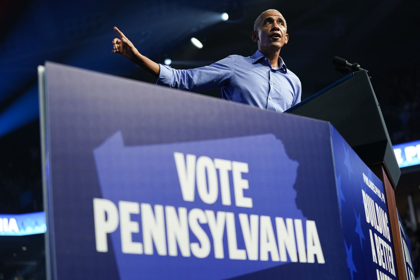 USA ekspresident Barack Obama kampaaniaüritusel Pennsylvanias.