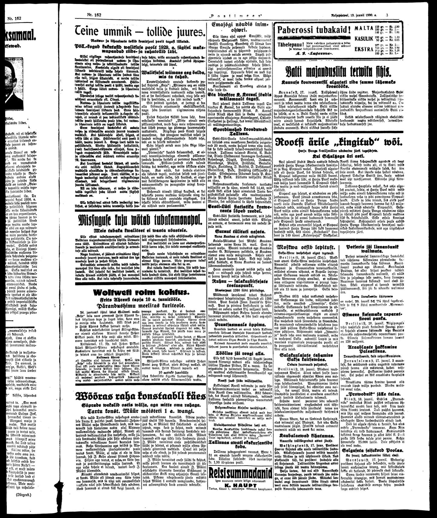 Postimees, 19. juuni 1930