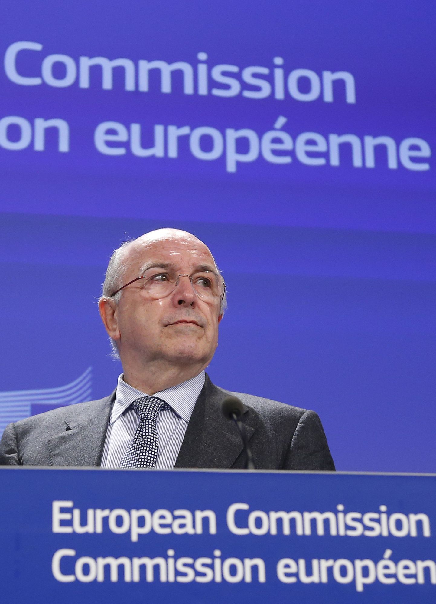 Euroopa Komisjoni konkurentsivolinik Joaquin Almunia täna intressimanipulatsioonide eest määratud trahve kommenteerimas.