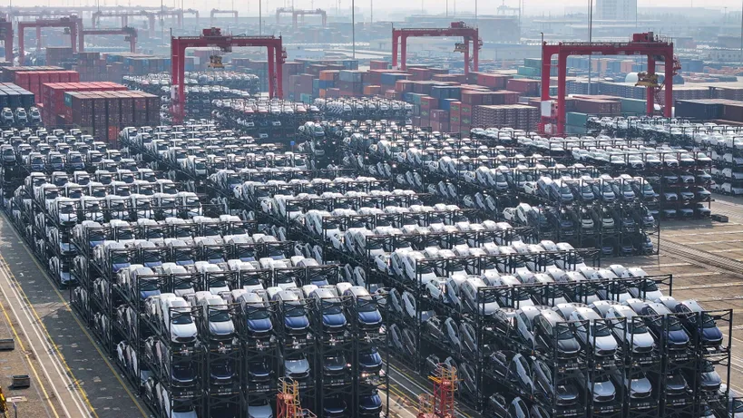 China’s auto industry is preparing an invasion of Europe. BYD electric vehicles before loading at the port of Suzhou.