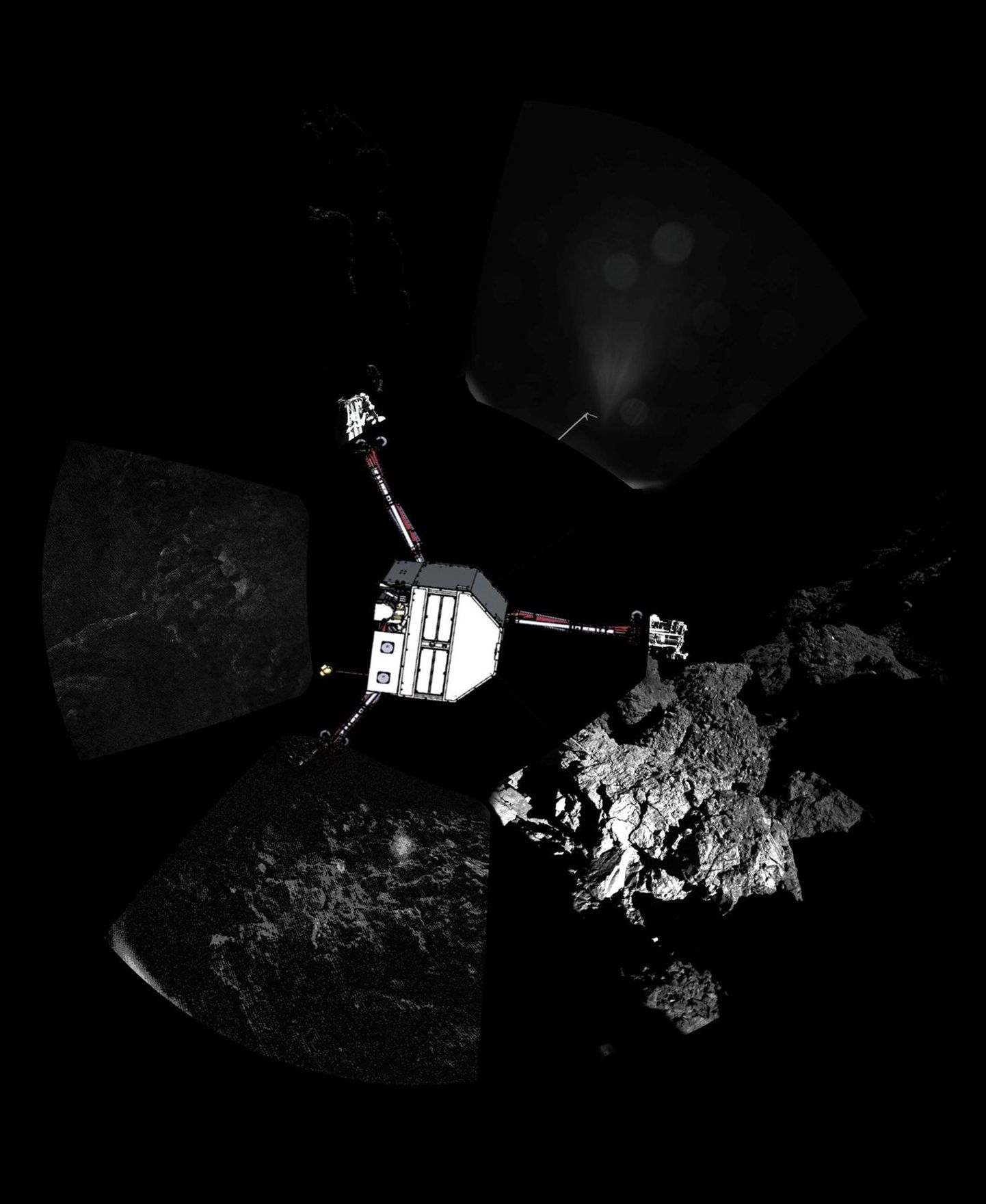 Panoraamfoto uurimisrobotist Philae komeedil 67P