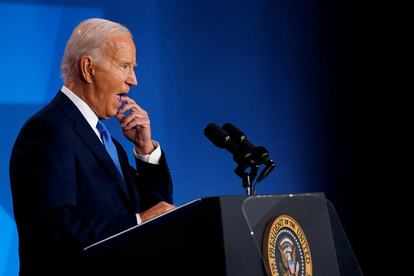 USA president Joe Biden 11. juulil 2024 Washingtonis NATO 75. aastapäeva tippkohtumise pressikonverentsil.