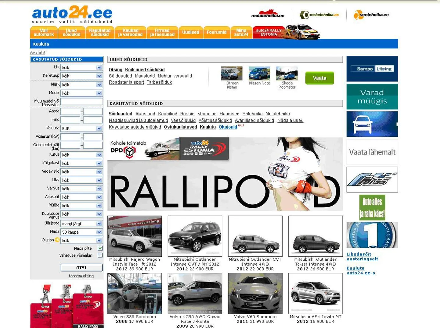 Populaarses portaalis Auto24.ee olid üleval libakuulutused.