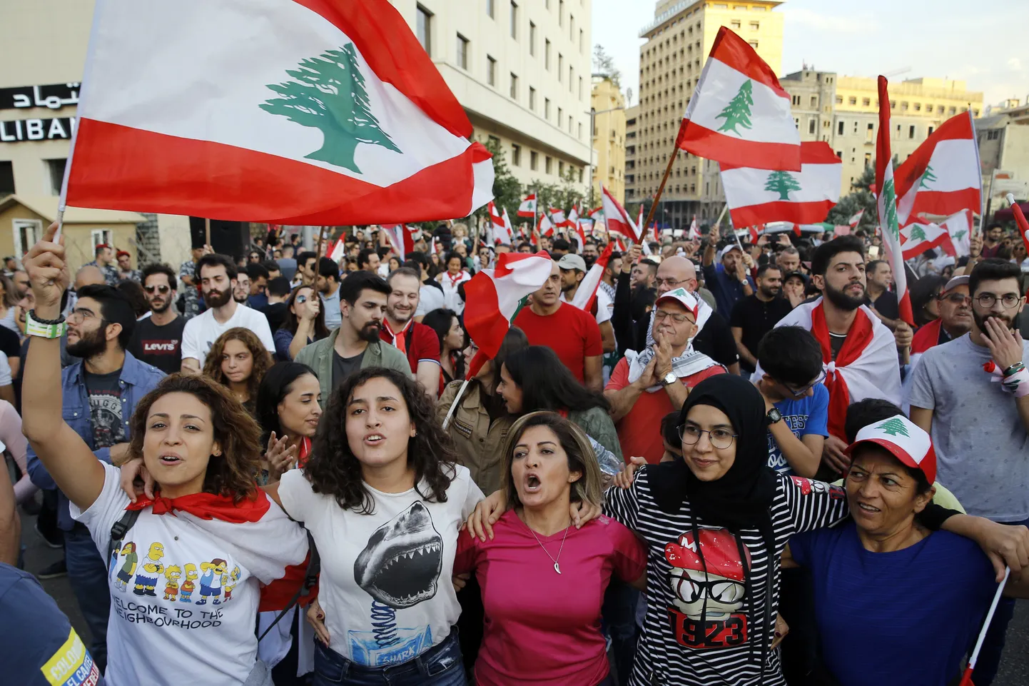 Meeleavaldajad Tripolis.
