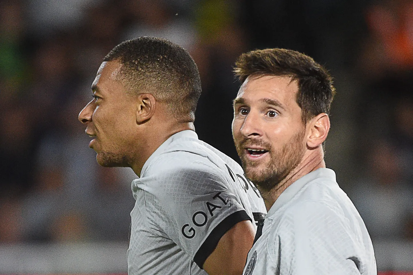 Kylian Mbappe (vasakul) ja Lionel Messi.