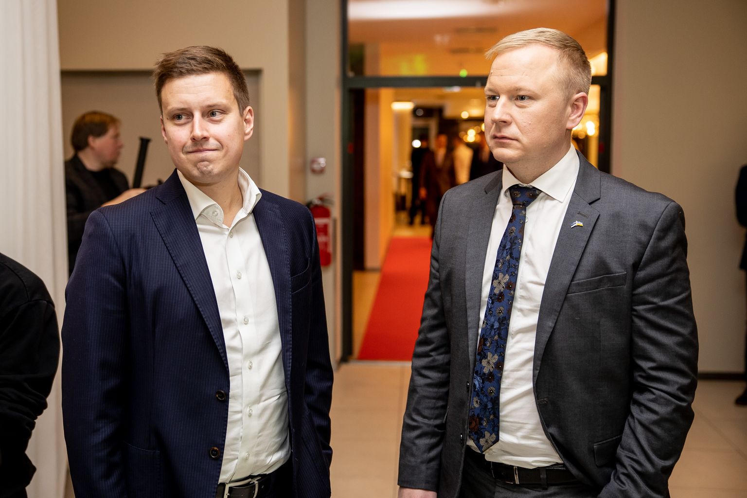 Reformierakonna fraktsiooni esimees Erkki Keldo ja rahandusminister Mart Võrklaev.