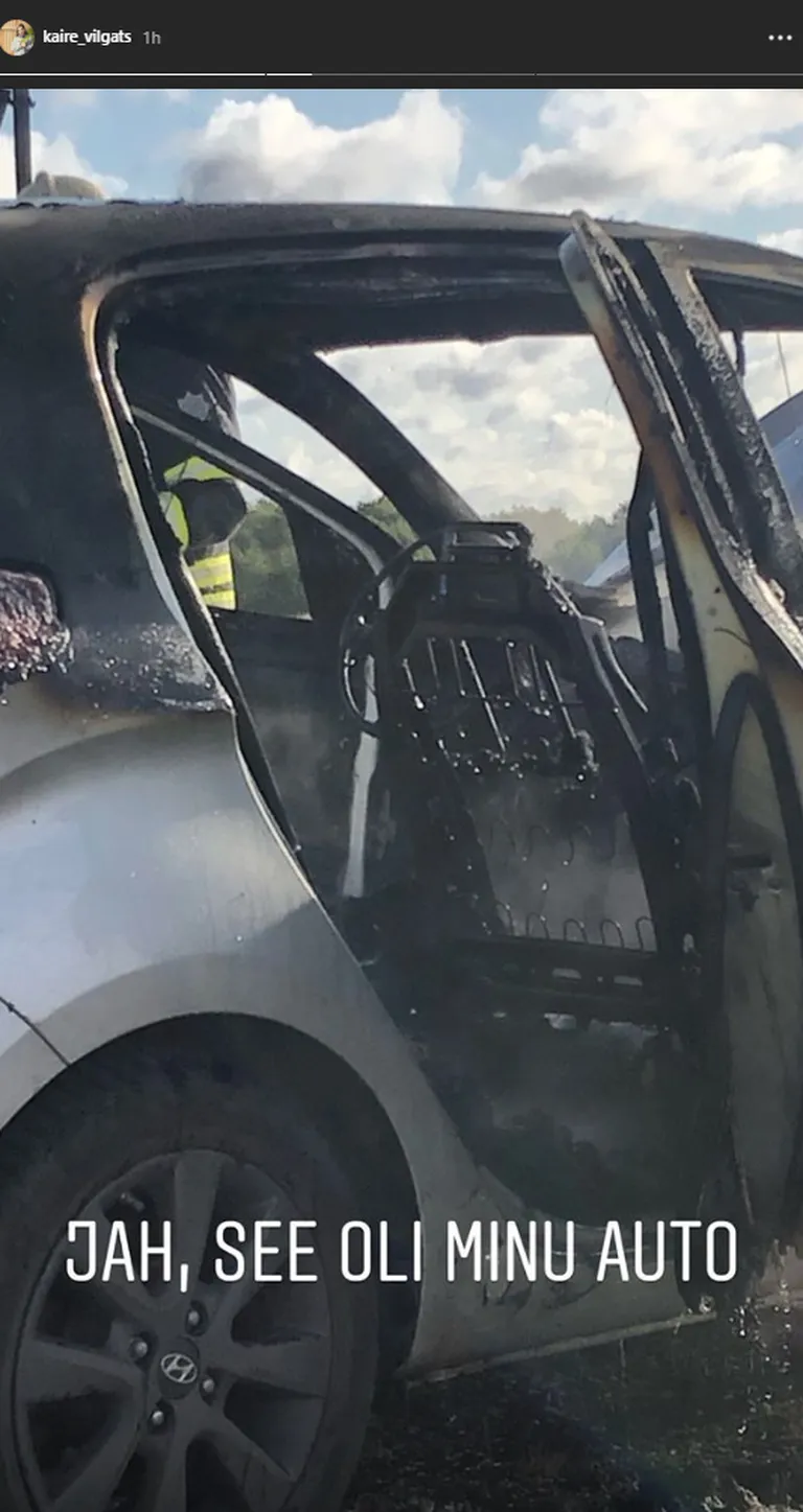 Kaire Vilgatsi leekides hävinud auto.