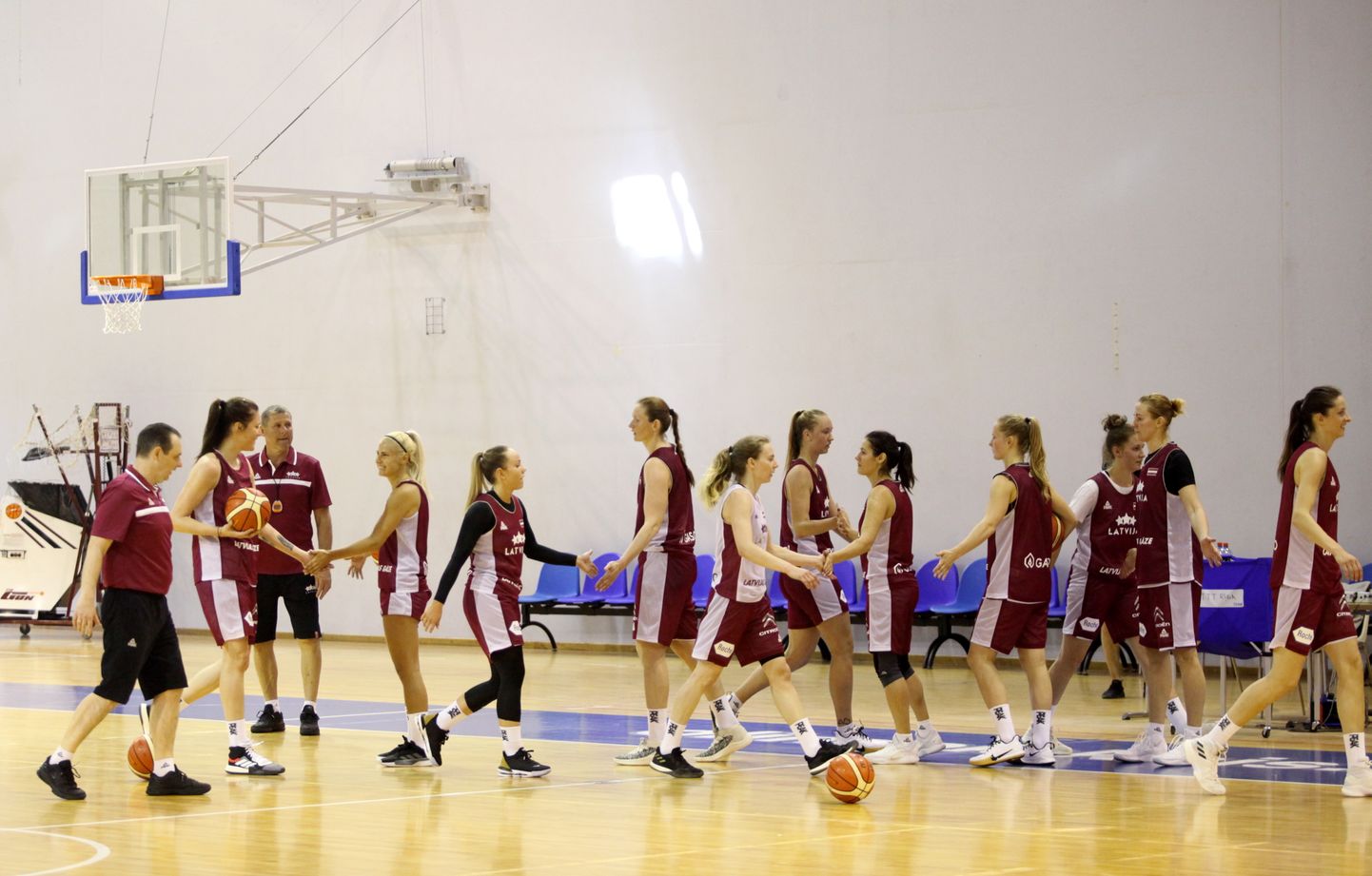 Latvijas sieviešu basketbola izlases atklātais treniņš "Elektrum" Olimpiskajā centrā.