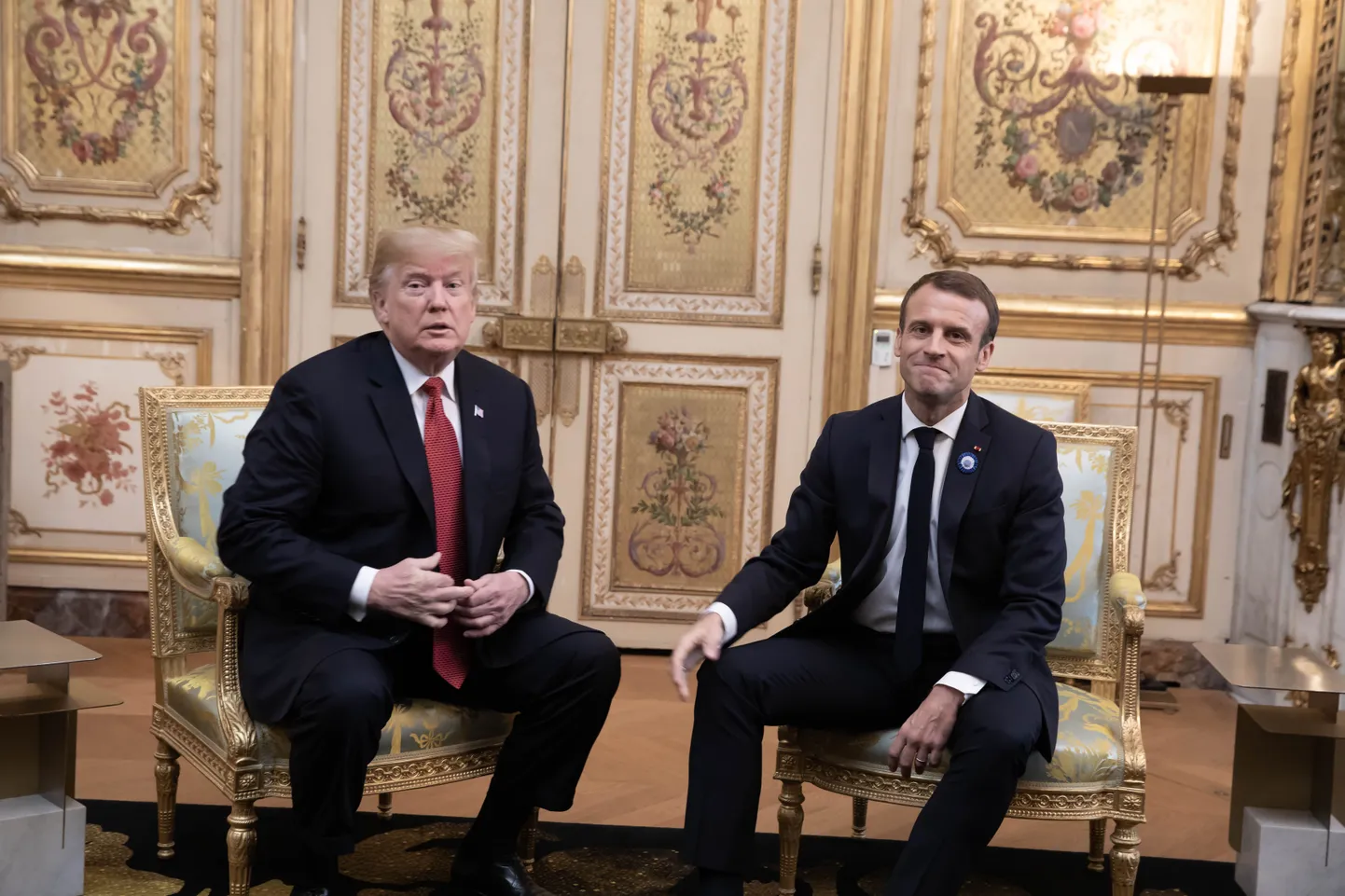 Дональд Трамп и Эммануэль Макрон.