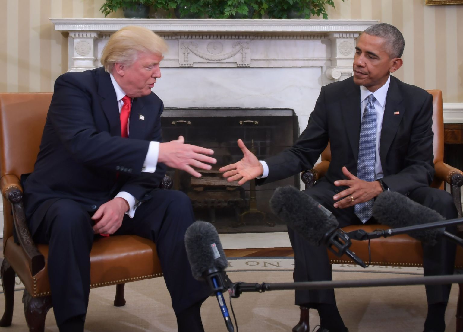 Barack Obama ja Donald Trumpi kohtumine Valges Majas 2016. aasta novembris