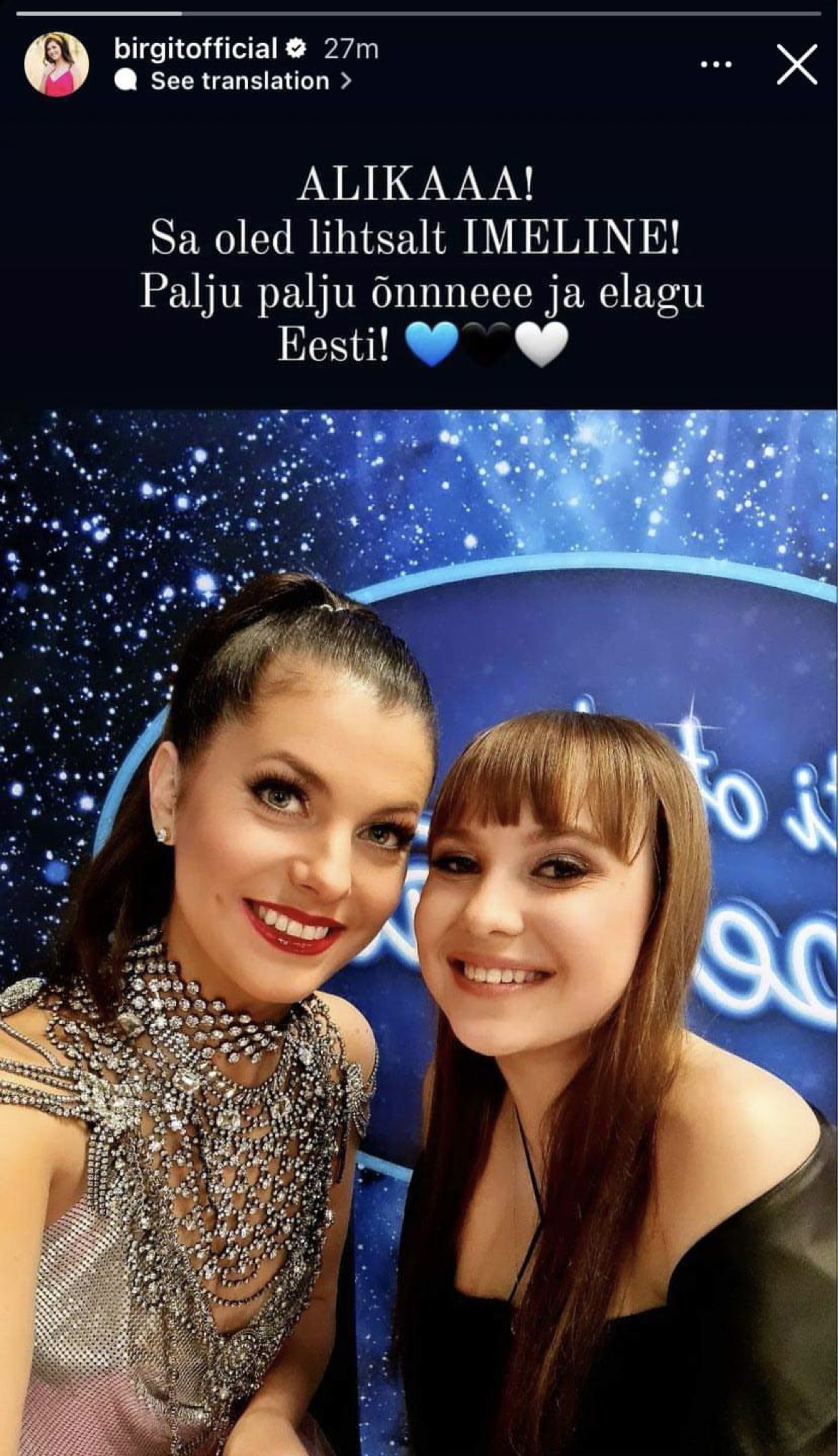 Birgit Sarrap Alikale kaasa elamas.