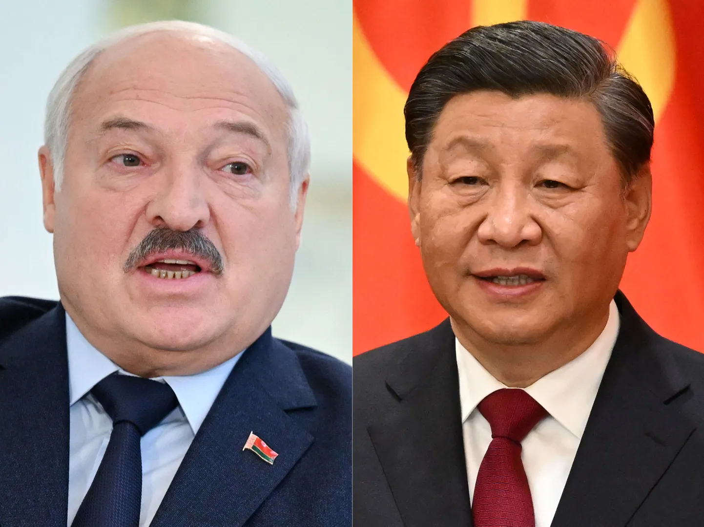 Valgevene autoritaarne juht Aljaksandr Lukašenka ja Hiina liider Xi Jinping.
