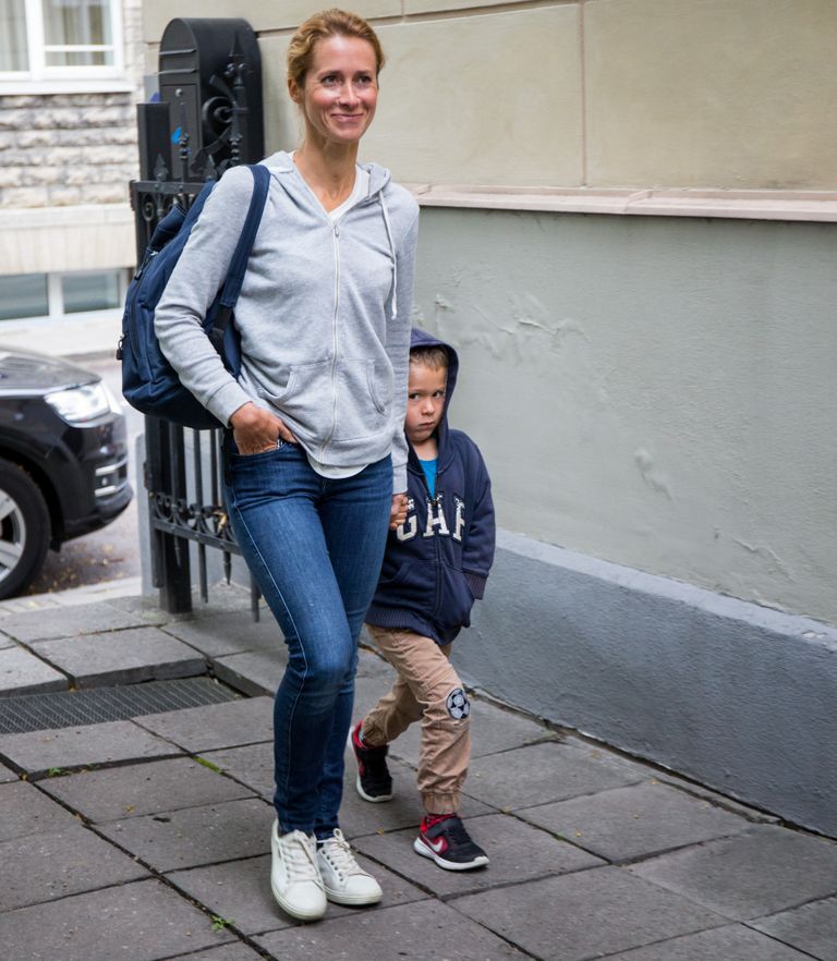 Кая Каллас с сыном в 2016 году.
