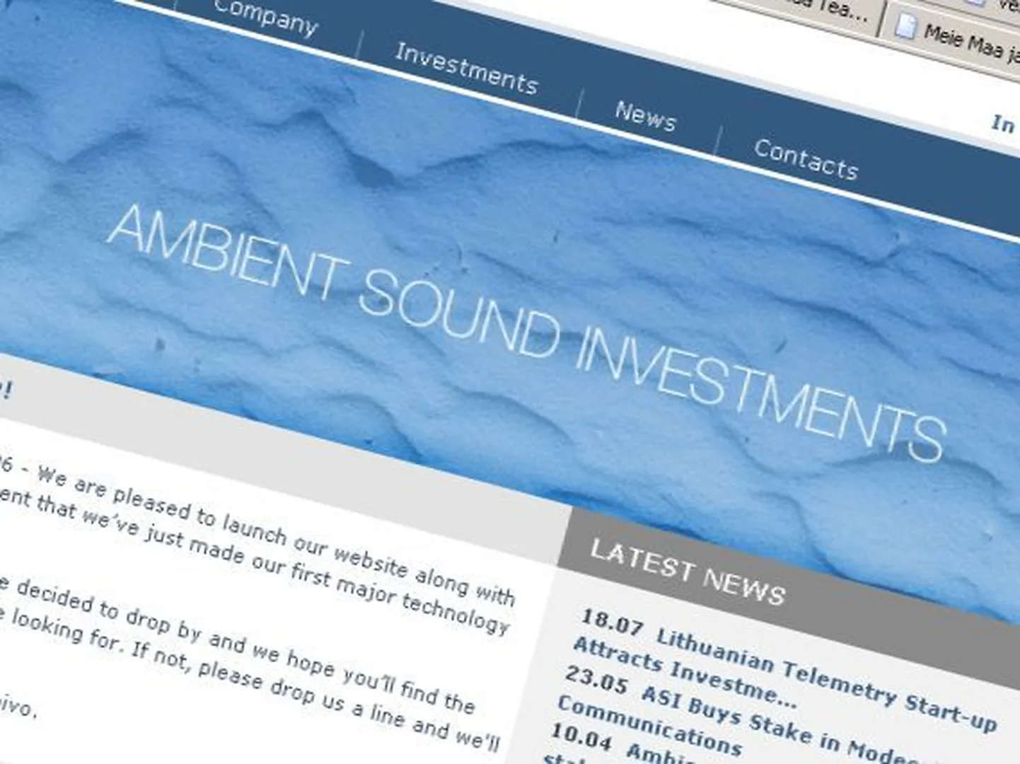 Skype'i loojatele kuuluv Ambient Sound Investments.