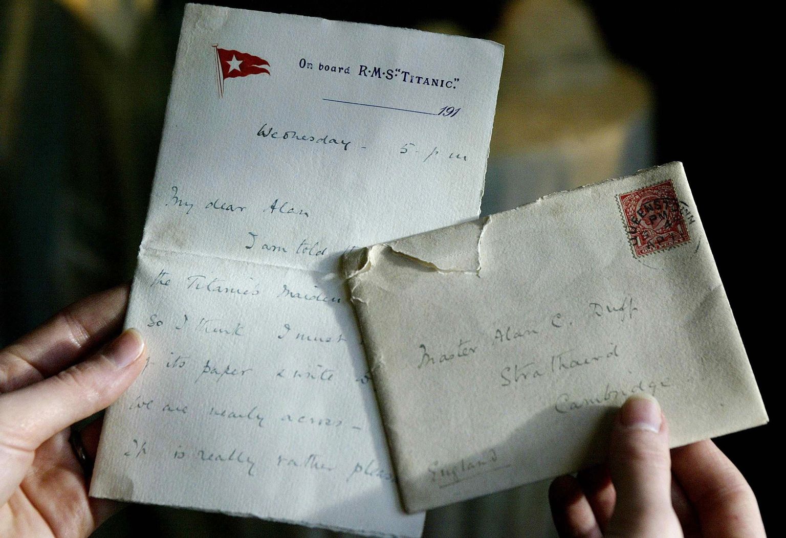 Письмо пассажира "Титаника". Фото иллюстративное.