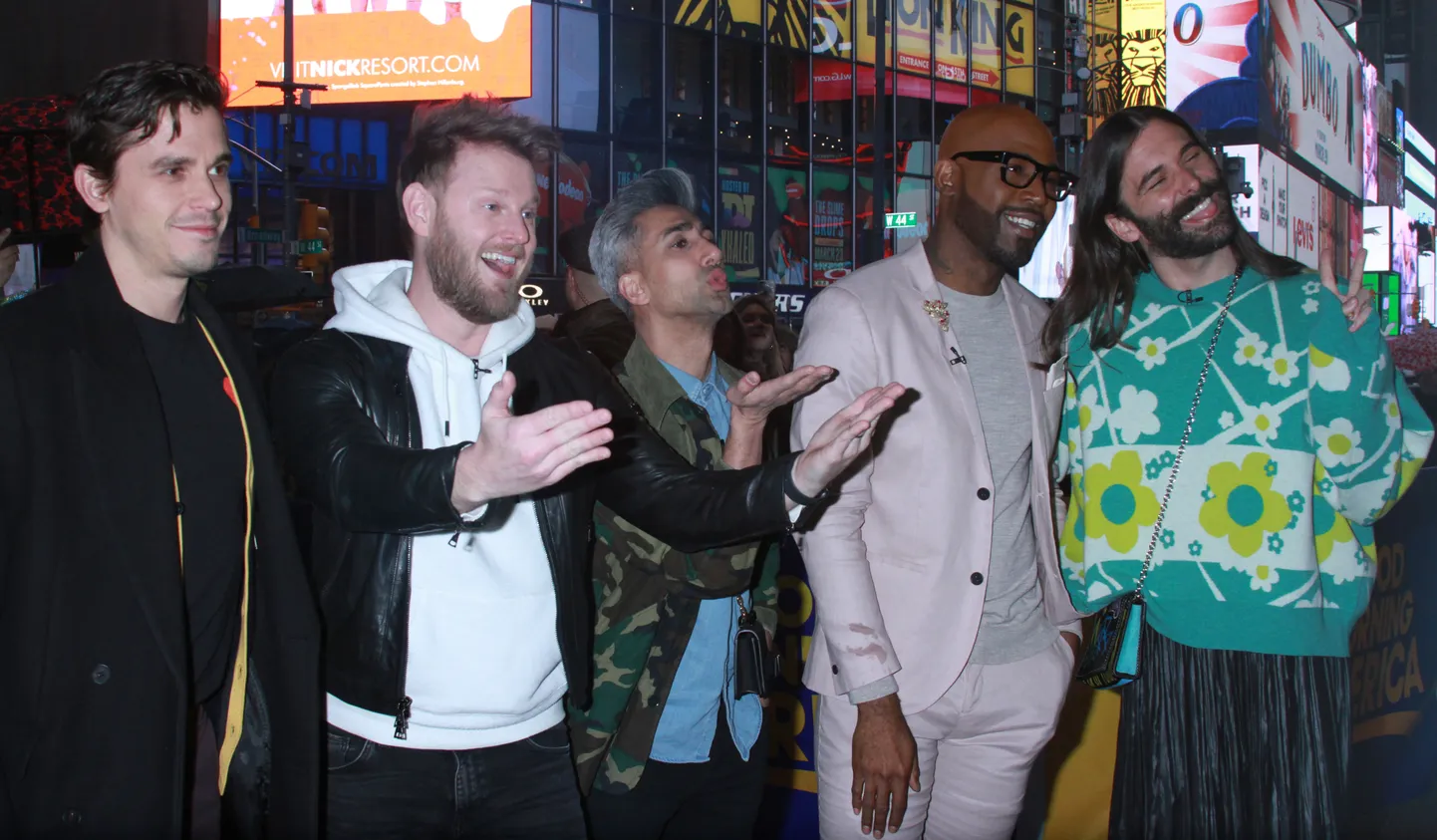 Netflixi tõsieluseriaali «Stiilne viisik» staarid vasakult paremale: Antoni Porowski, Bobby Berk, Tan France, Karamo Brown ja Jonathan Van Ness.