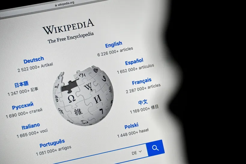 Wikipedia front page.