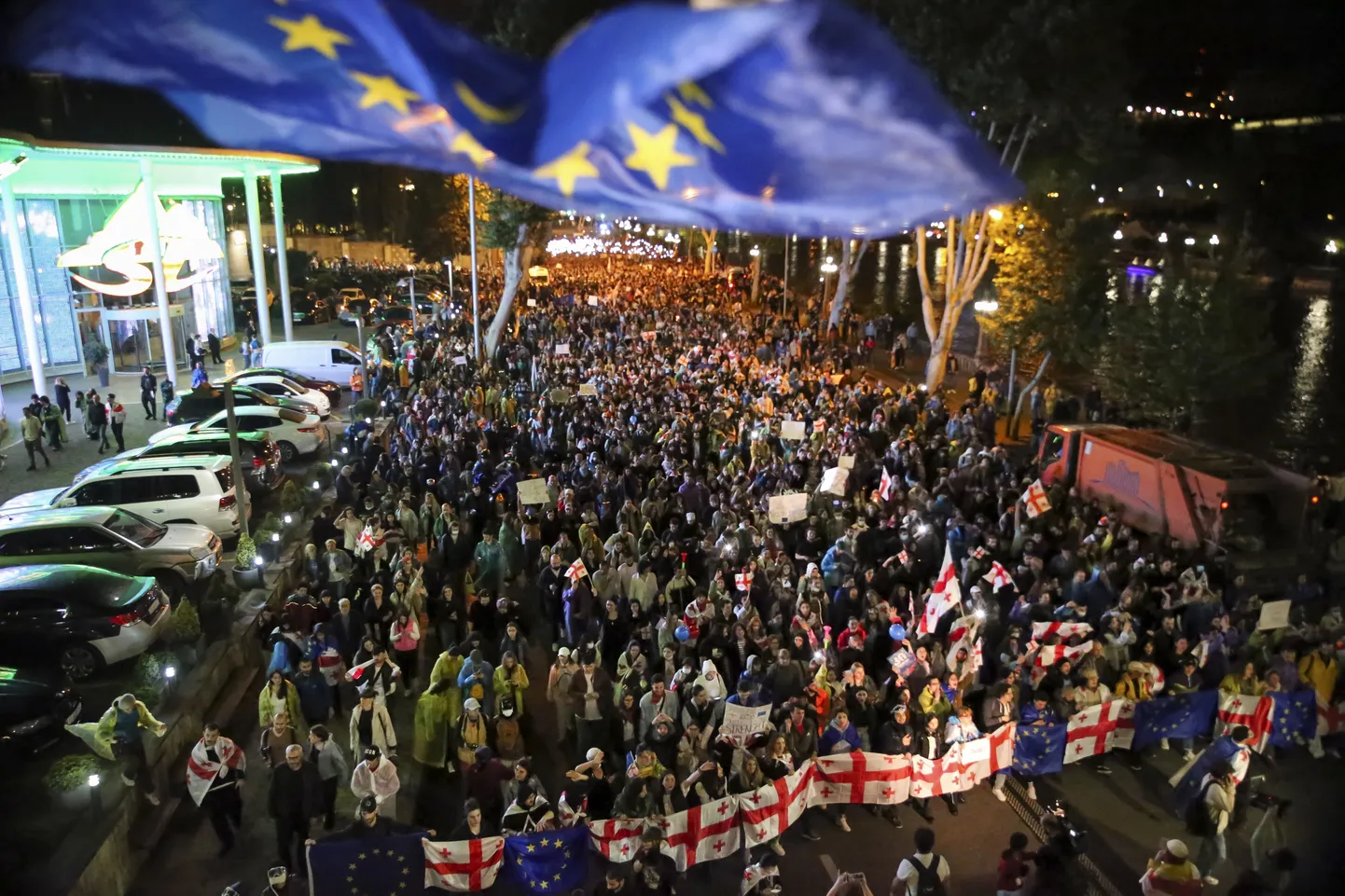 Protesti pret ārvalstu aģentu likumu Gruzijā.