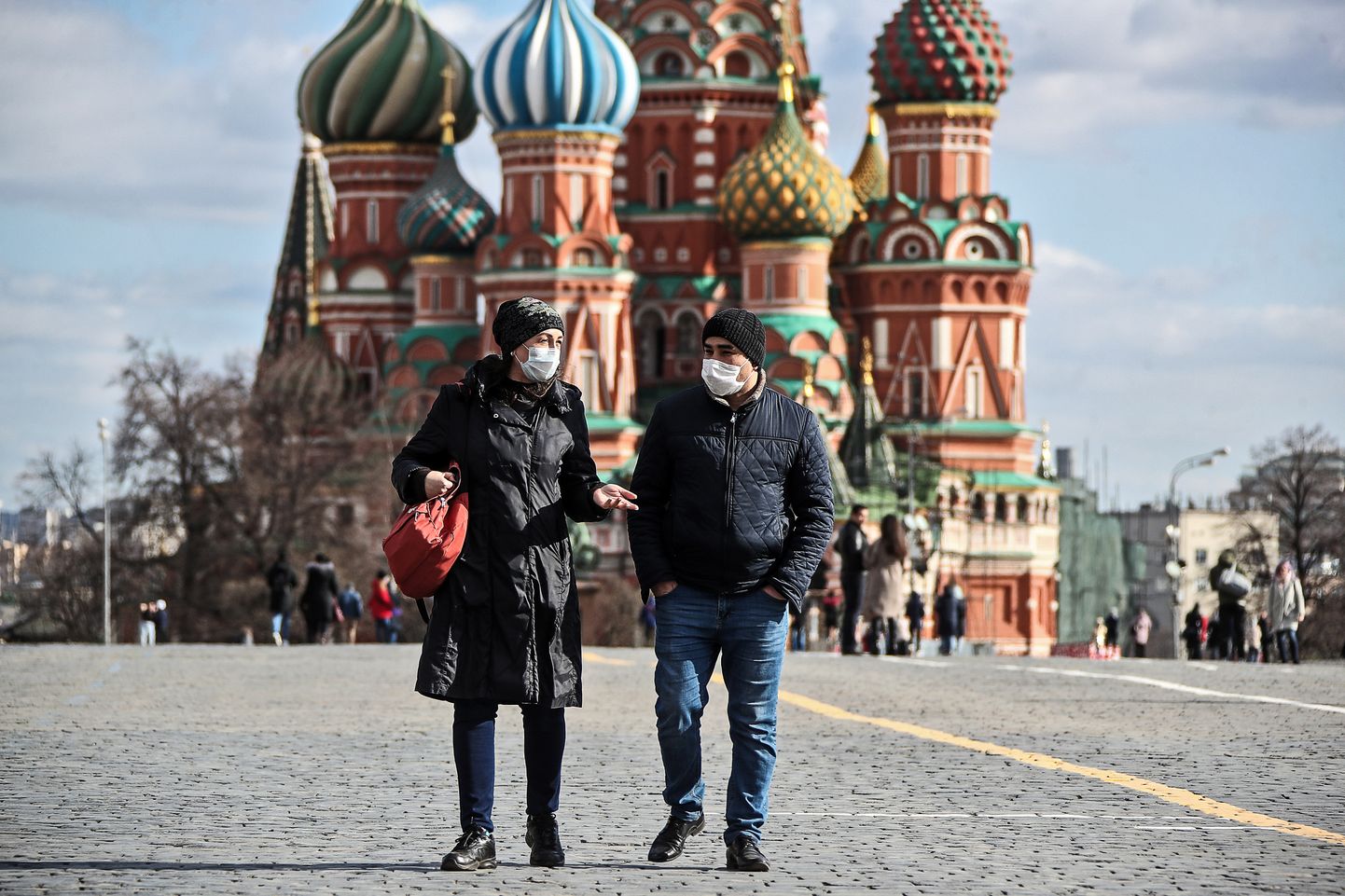 Jalutajad Moskvas Punasel väljakul.