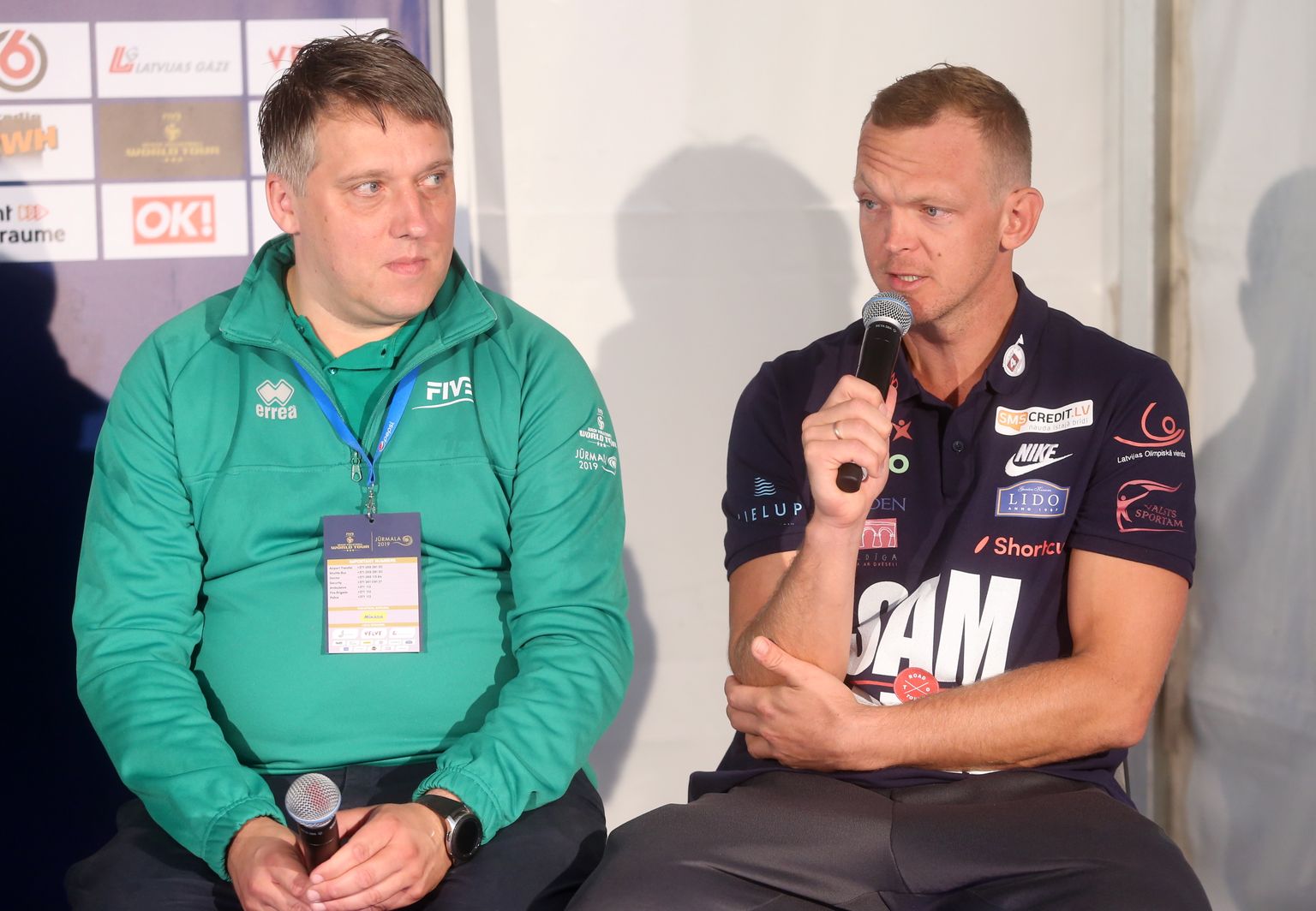 Kaspars Timermanis (no kreisās) un Jānis Šmēdiņš
