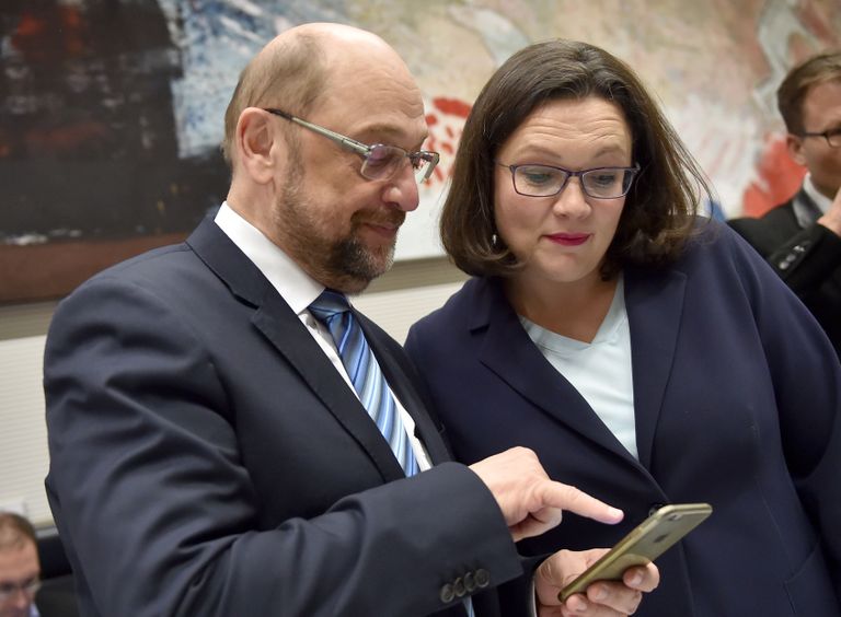 Martin Schulz ja Andrea Nahles.