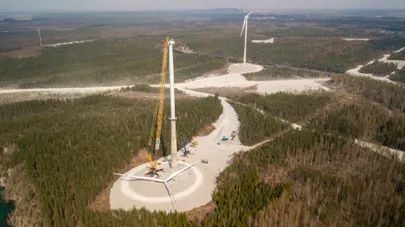 25.04.2019. Aidu karjäär, Ida-Virumaa. Eleoni tuulikute ehitustööd Aidu tuulepargis.