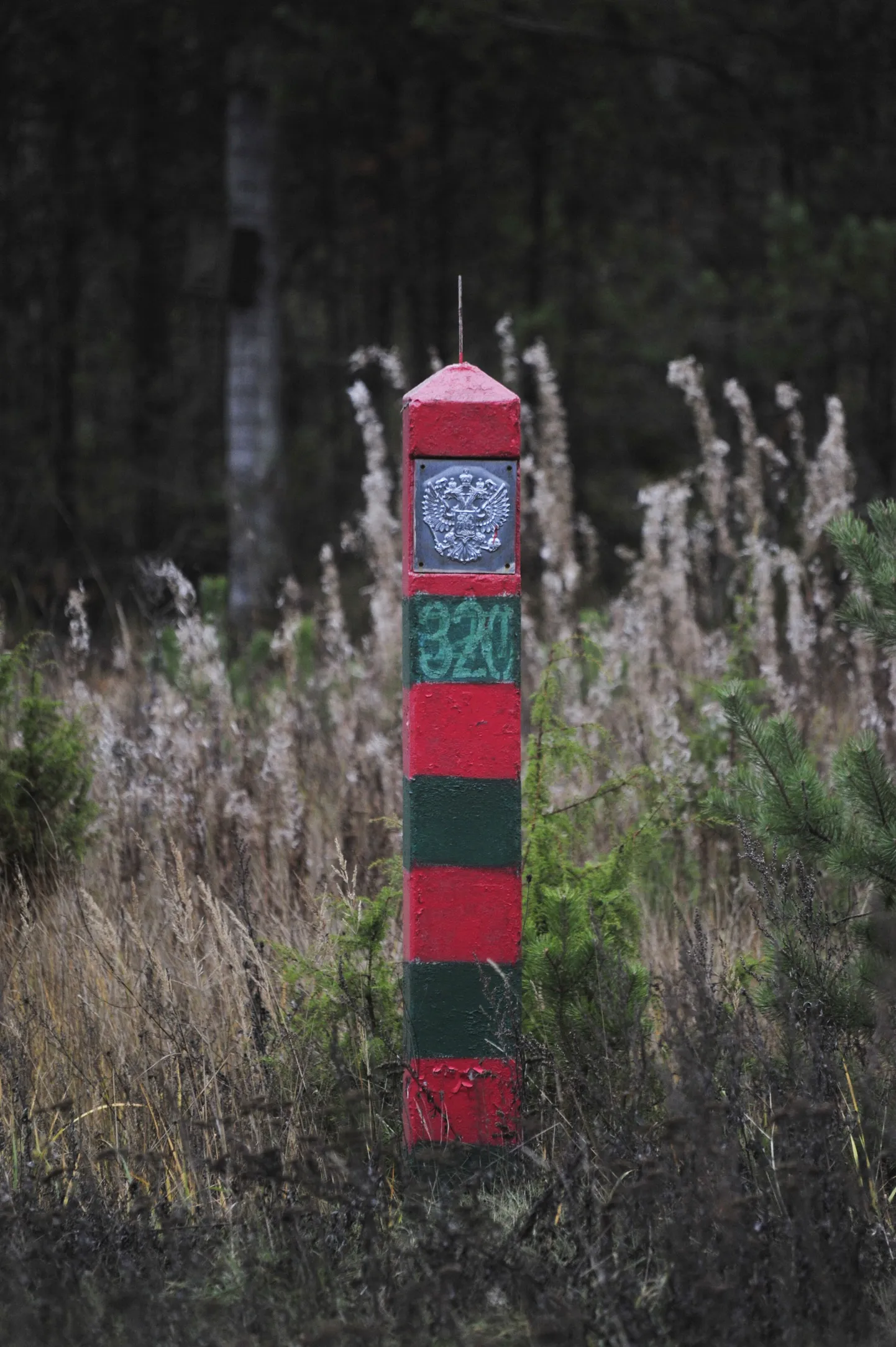 Pildil Eesti-Vene piiripost.