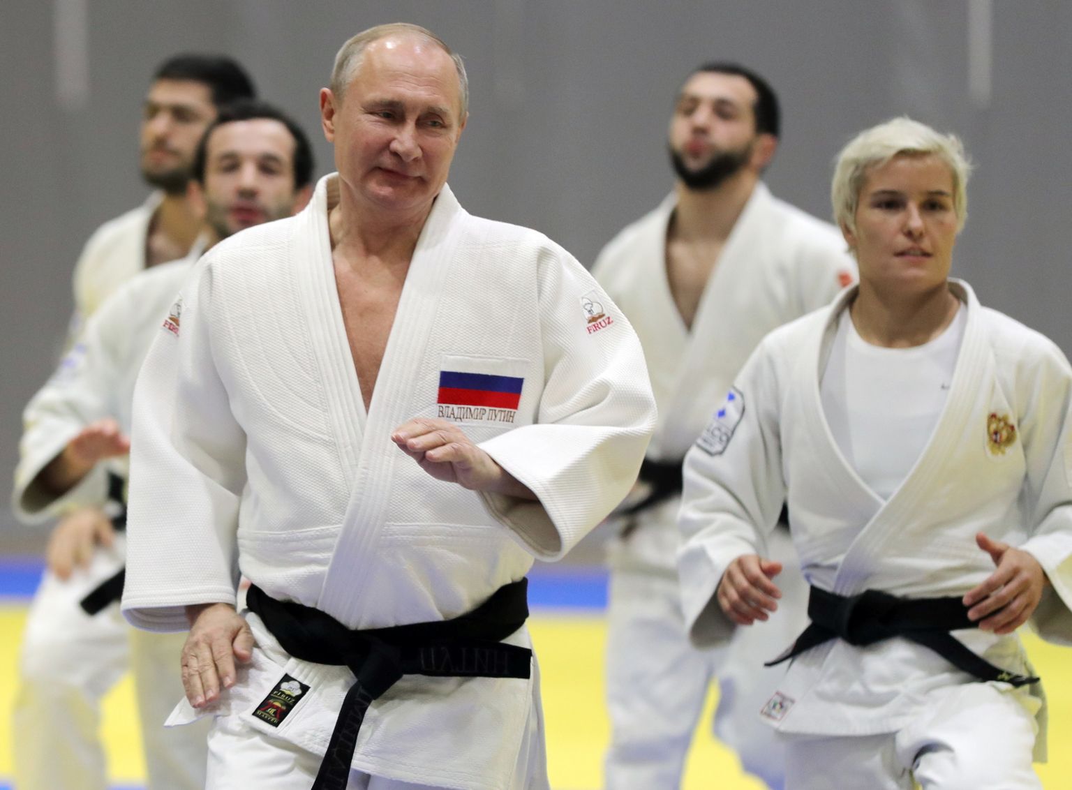 Judo on Venemaa presidendi Vladimir Putini üks lemmikspordialasid. Pildil on Putin osalemas 2019. aastal Sotšis Venemaa koondise treeningul.