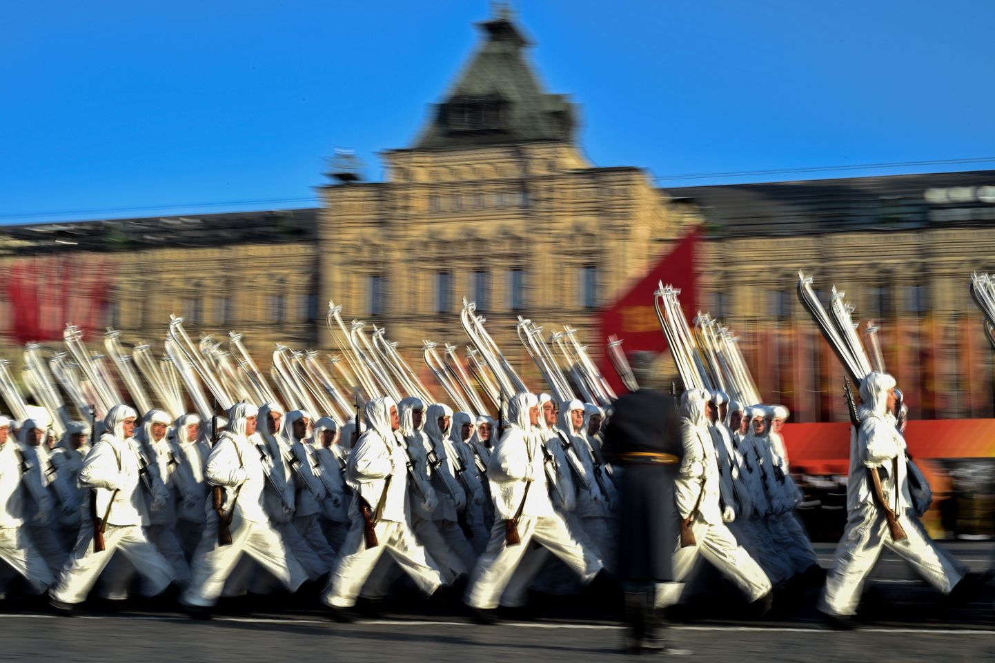 Vene sõdurid Punaarmee talvevormis 7. jaanuaril 2015 Punasel väljakul peetud paraadil