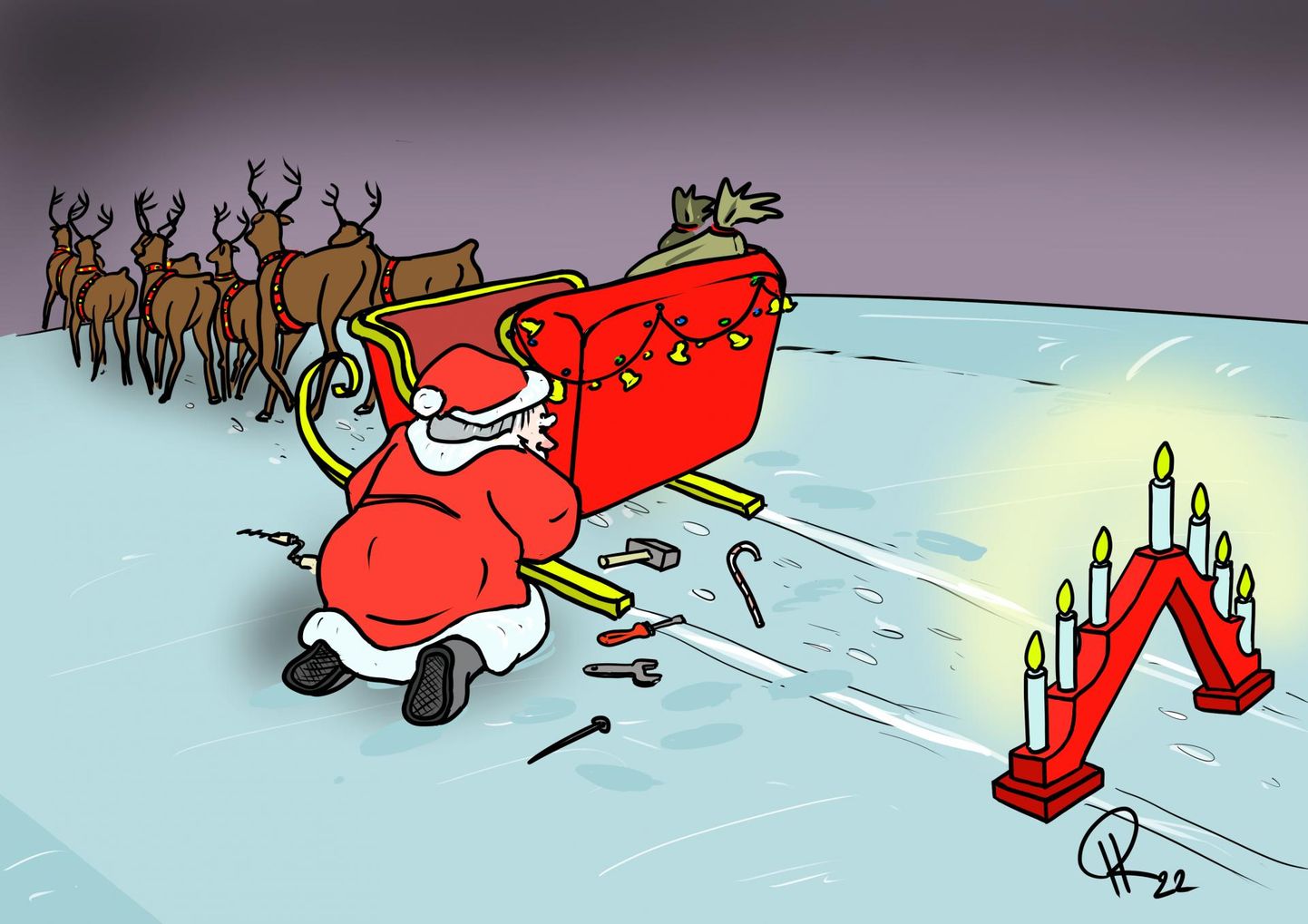 Nädala karikatuur "Jõuluvana tuleb".
