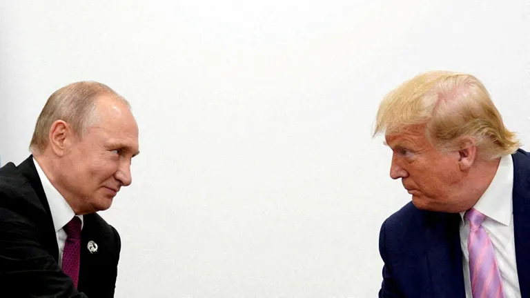 Путин и Трамп на саммите G20 в Осаке 28 июня 2019 года