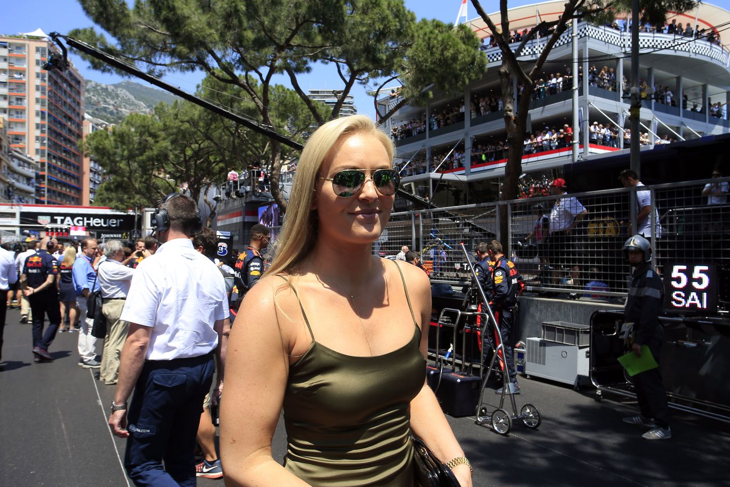 USA mäesuusakuulsus Lindsey Vonn 2017. aastal väisamas Monaco F1 etappi.