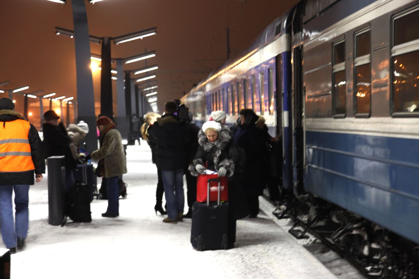 Pildil Moskva rongi saabumine Balti jaama.