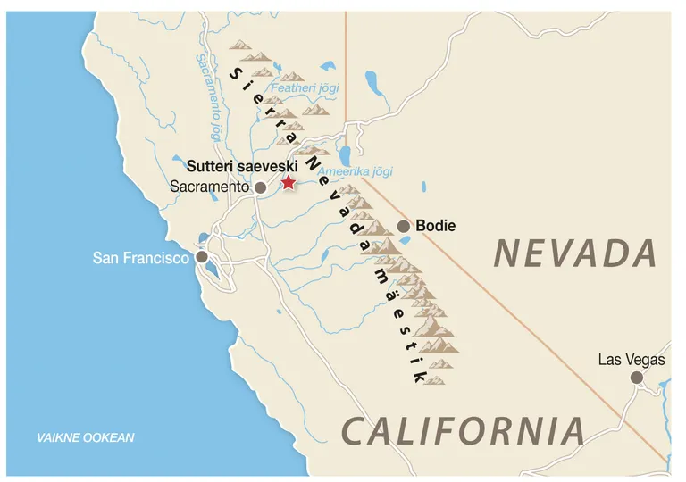 Bodie asukoht Californias