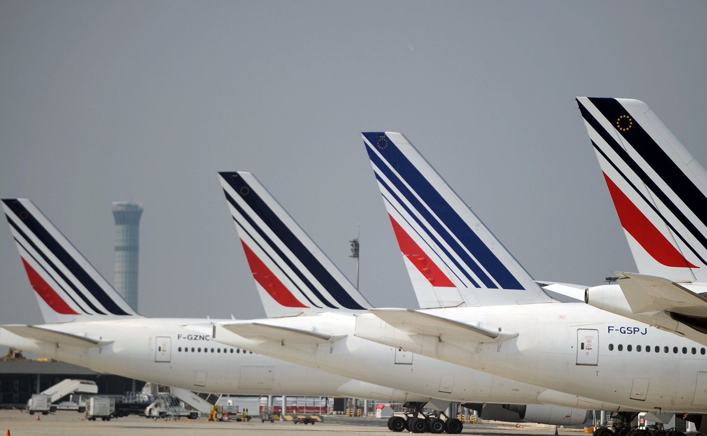Air France`i lennukid Pariisi lennujaamas.