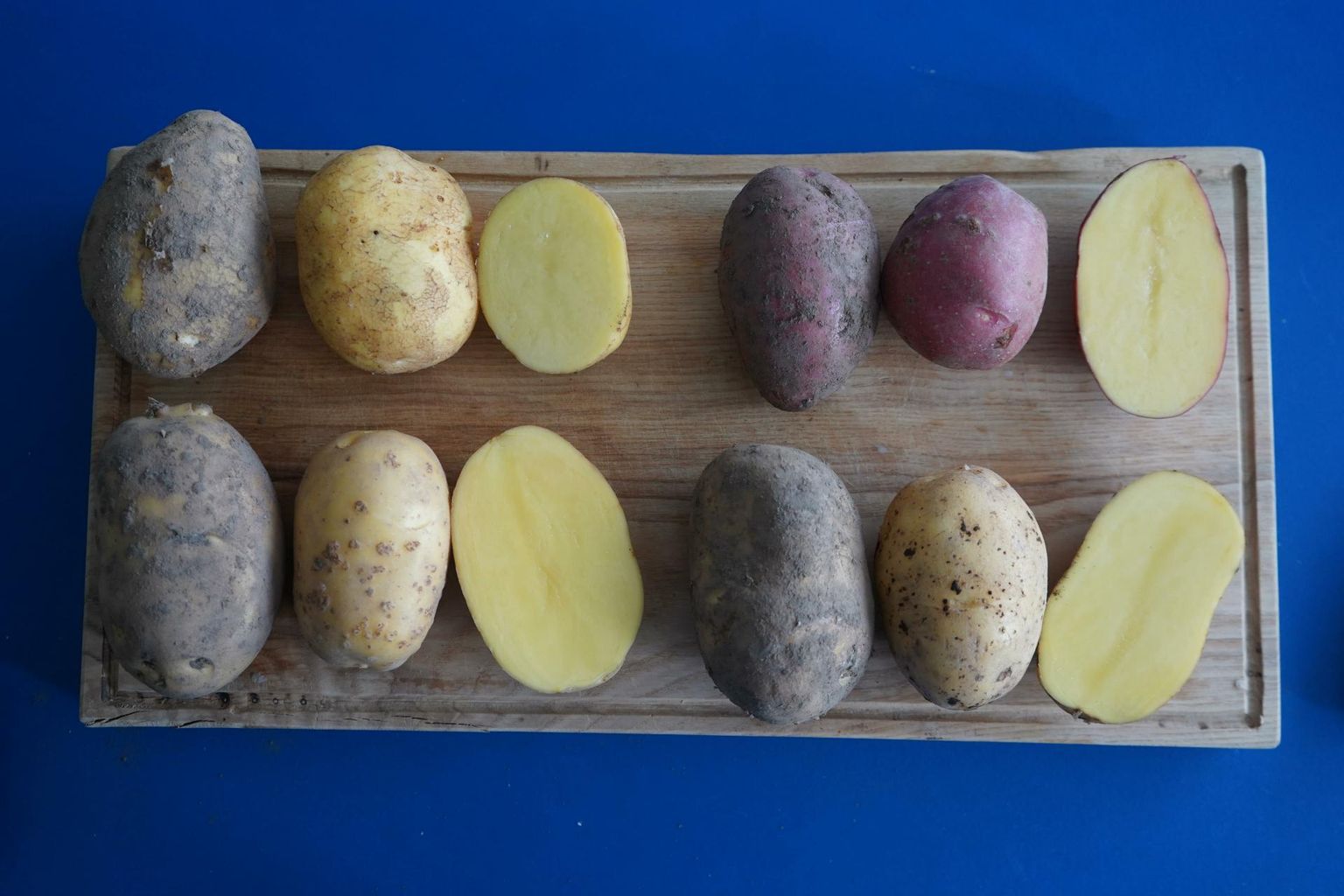 Pesemata kartulid näevad üsna sarnased välja, kuid pestud ja pooleks lõigatud mugulad on juba igaüks ise nägu.