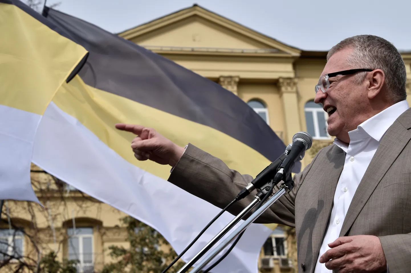 Liberaaldemokraatide juht Vladimir Žirinovski osales 22. augustil Moskvas USA kiirtoiduketi McDonald's vastu suunatud aktsioonis.
