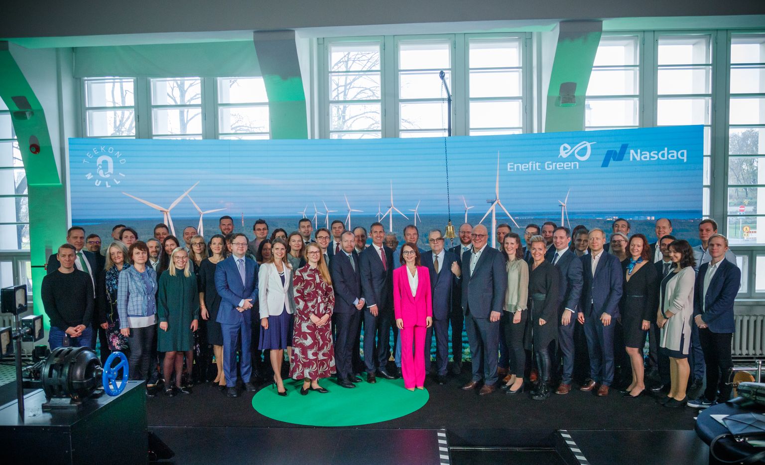 Enefit Greeni aktsia esimene kauplemispäev Tallinna börsil. Pidulik tähistamine Energia avastuskeskuses.