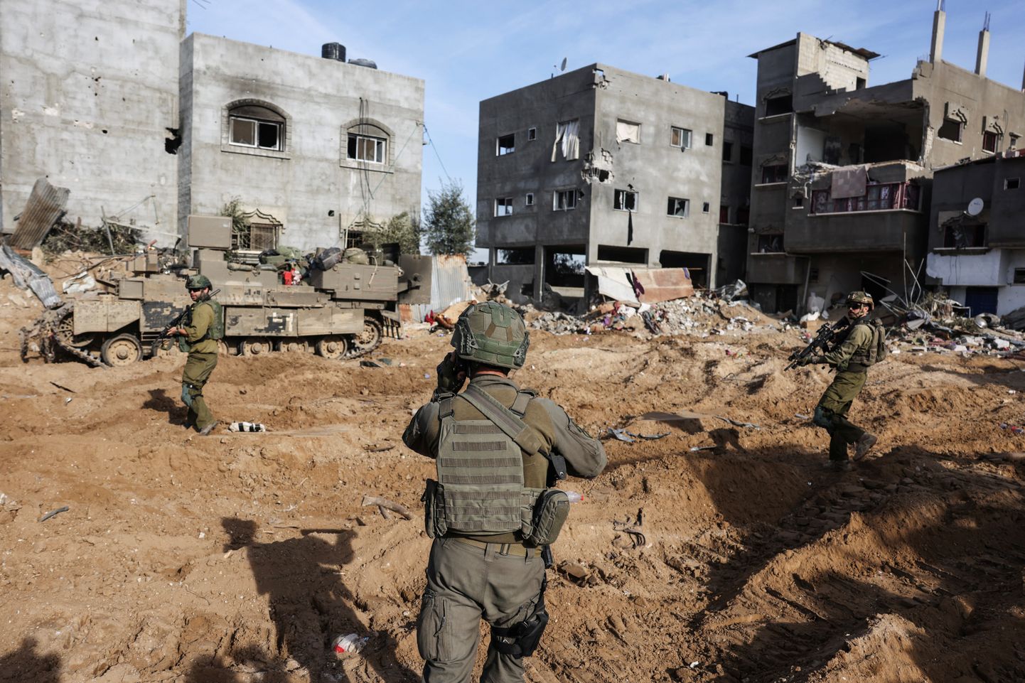 Iisraeli sõdurid Gaza tsoonis. Foto on tehtud 8. jaanuaril 2024.