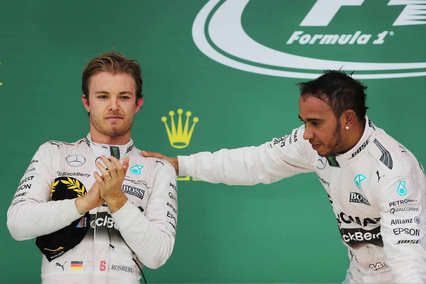 Lewis Hamilton (paremal) ja Nico Rosberg.